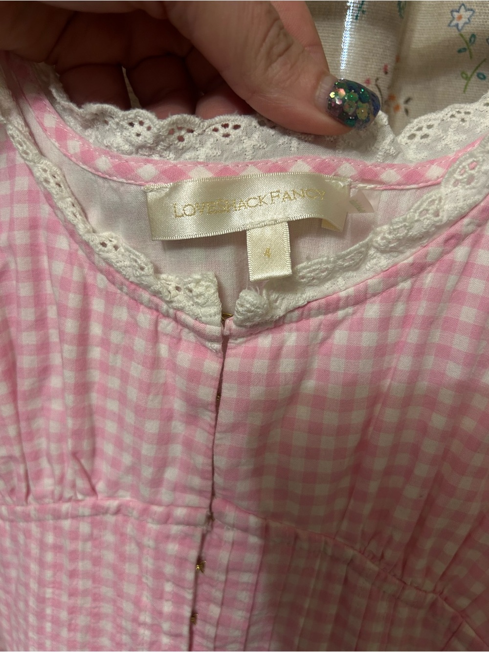 LoveShackFancy Santelle Pink Gingham Corset Midi Dress Size 4 - Picture 2 of 6